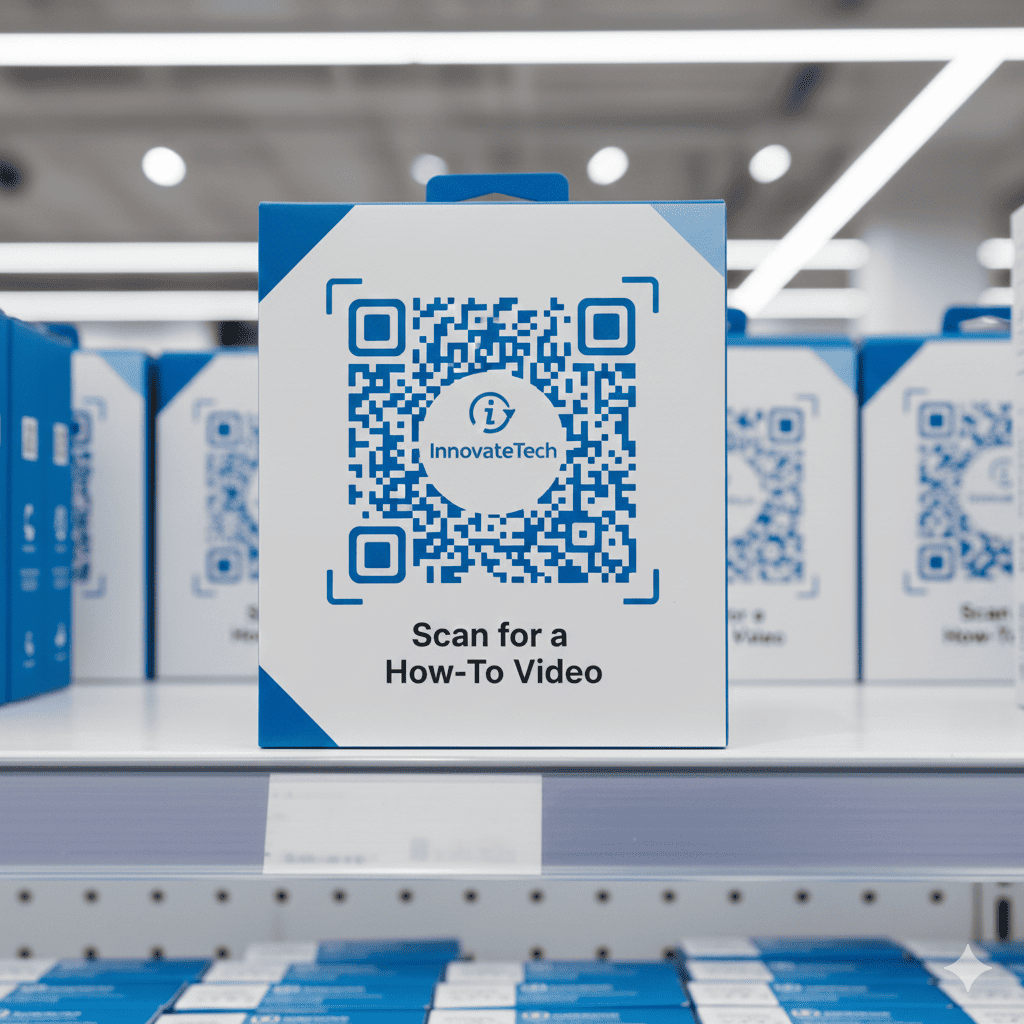 product packaging with logo qr