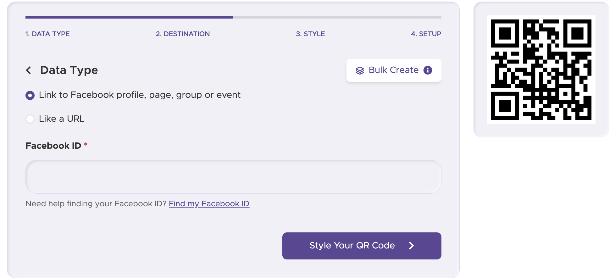 Paso 2: Selecciona el tipo correcto de código QR