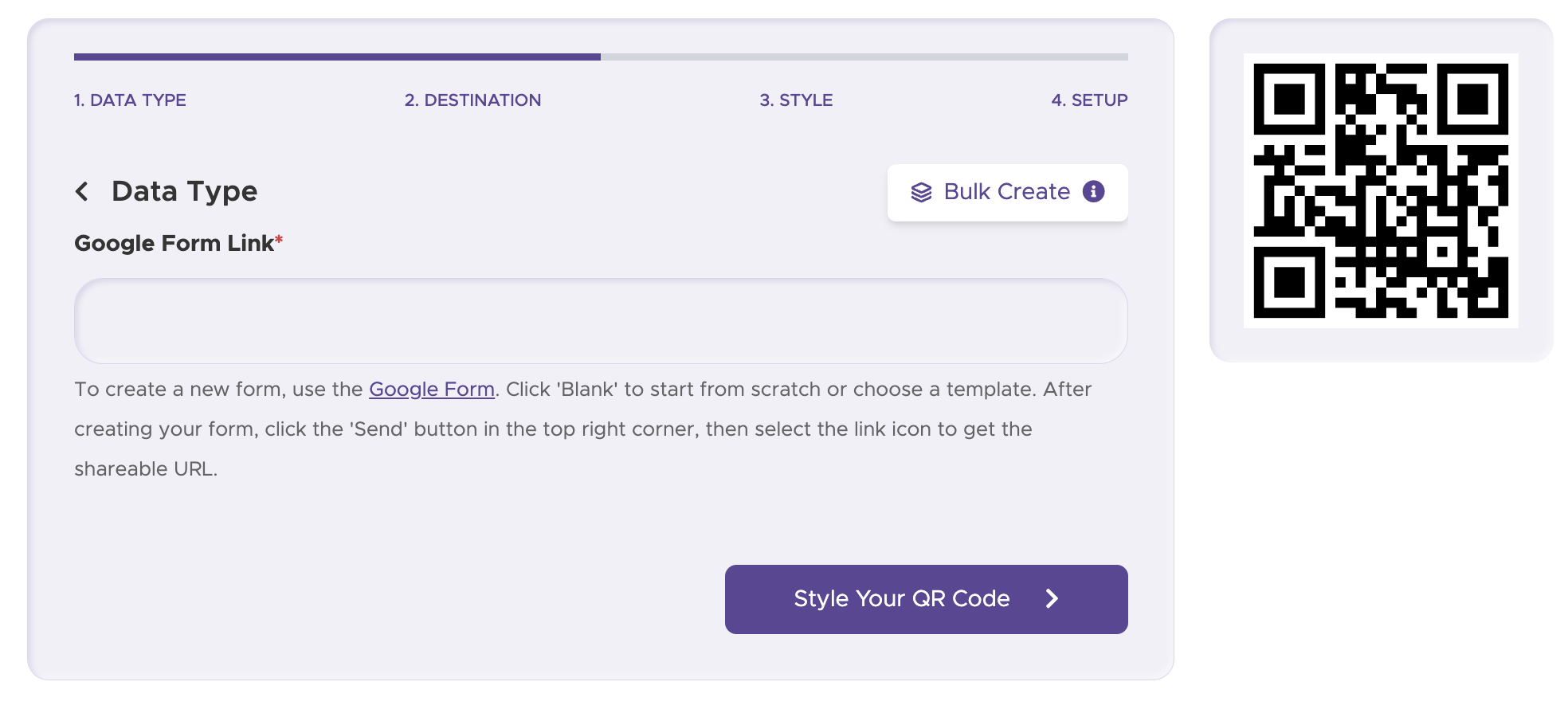 Paso 2: Selecciona el tipo adecuado de código QR