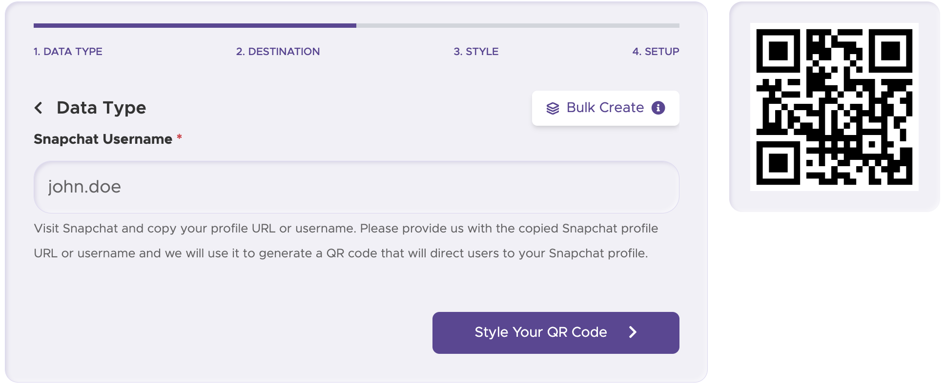 Step 2: Enter the Snapchat detail