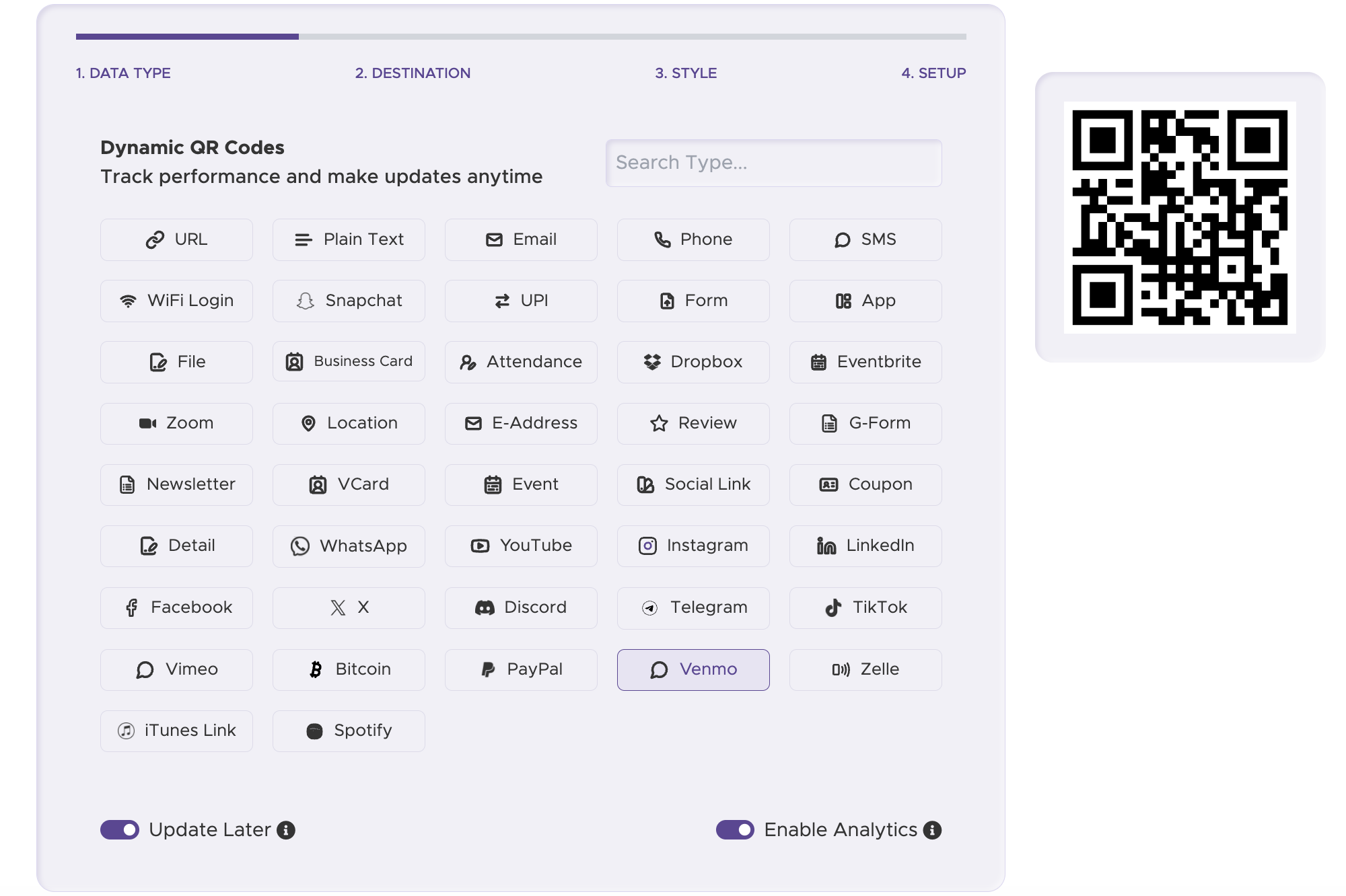 Paso 1: Elige un generador de códigos QR confiable